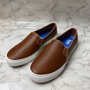 Keds Double Decker Cognac Slip-On Leather Sneaker Women's US Size 9,5